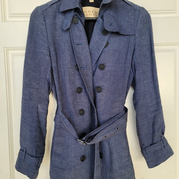 Burberry Brit Crombridge trench coat light indigo US size 6